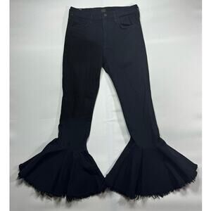 Citizens of Humanity Women's Drew Flounce Black Crop Flare Jeans - 27 (28x26)